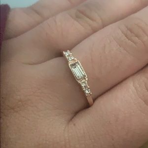 Gold rong with stone details